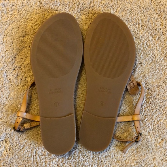 Nude T-Strap Sandals NWOT - Picture 3 of 4
